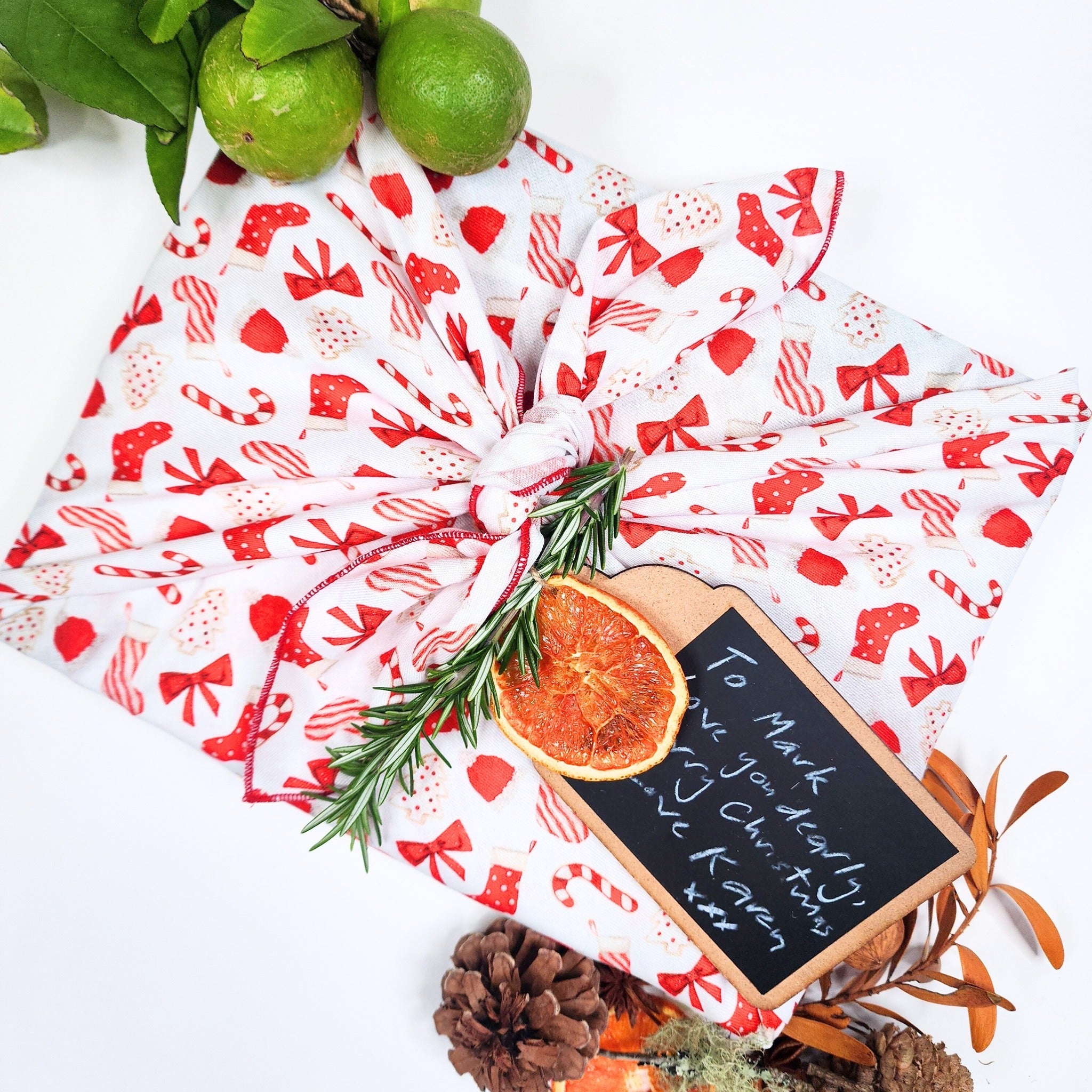 Christmas Cookies and Candy - Furoshiki Gift Wrap
