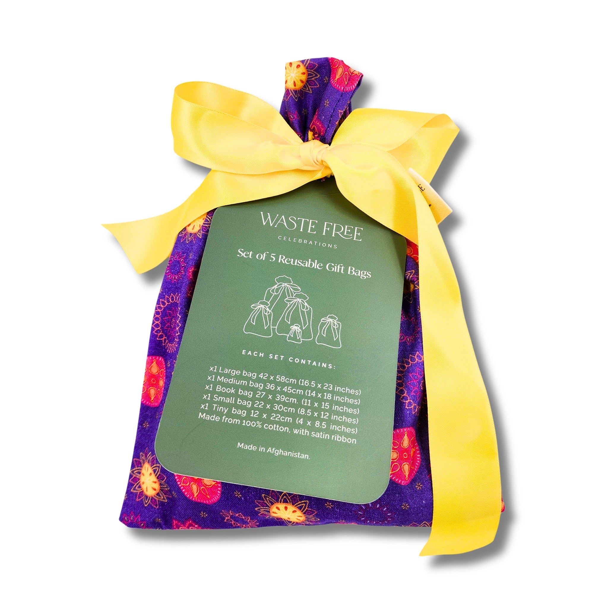 Marigold Mandala (Reusable Gift Bag Set) Set of 5