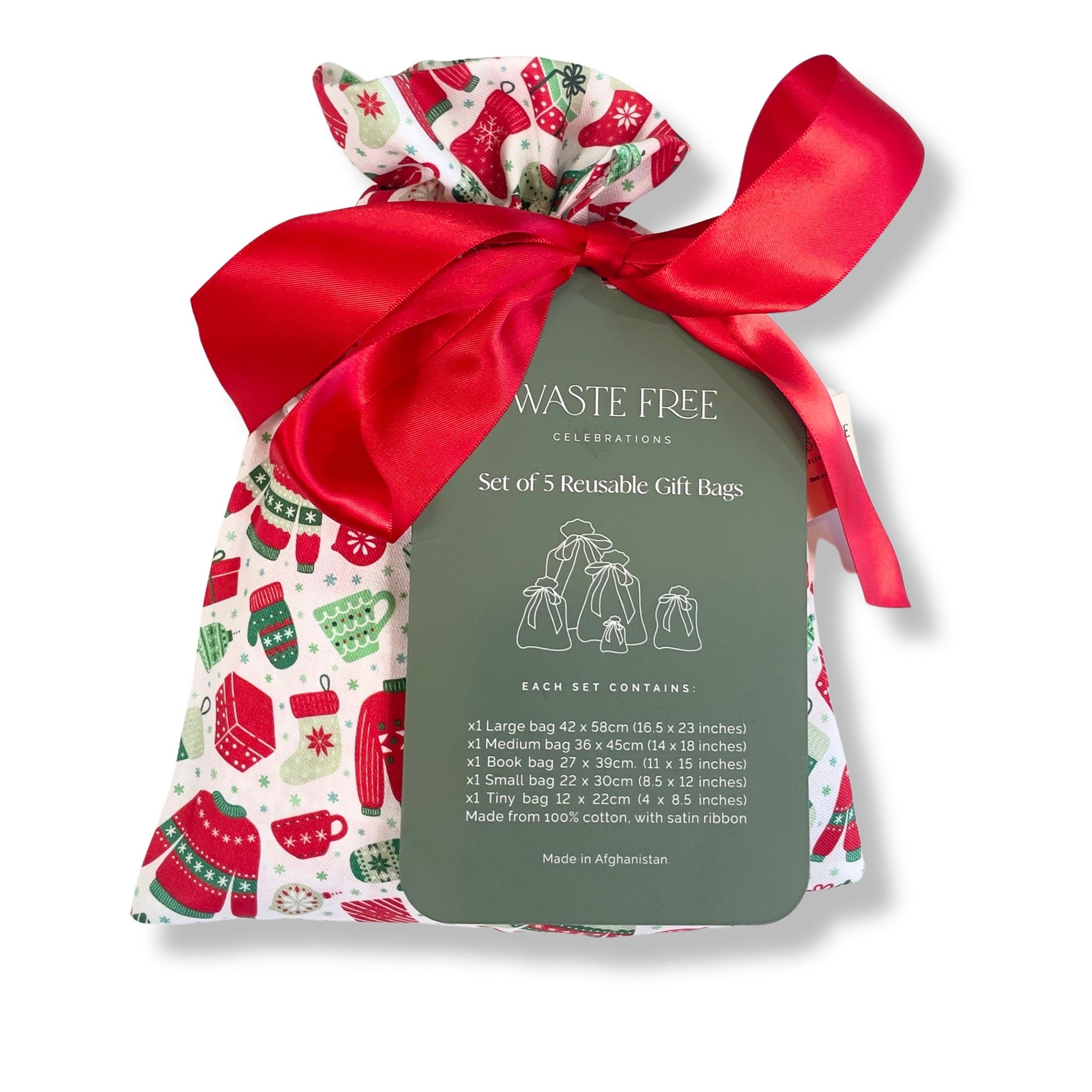 Lusekofte (Reusable Gift Bag Set) Set of 5